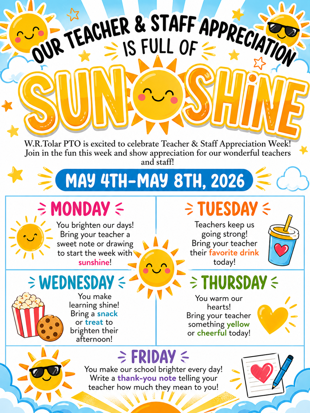 Teacher and Staff Appreciation Next Week