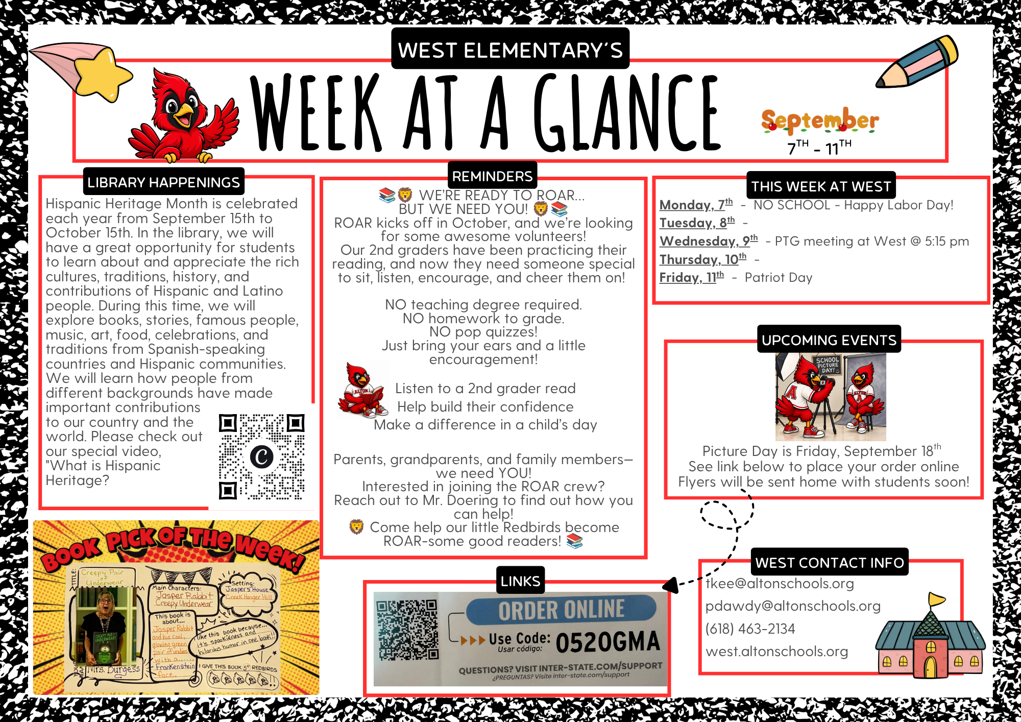 Sept. 7th Week at a Glance