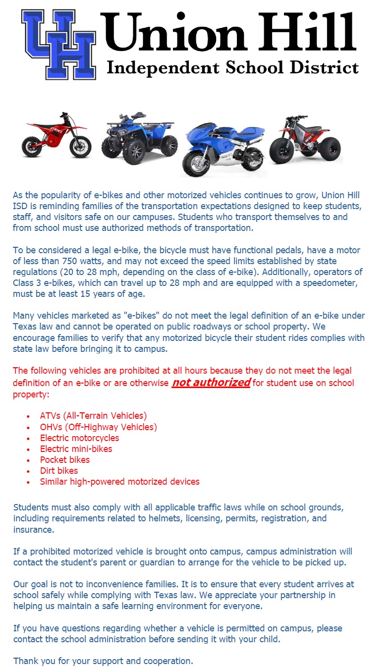 E-Bikes and OHV vehicle restrictions
