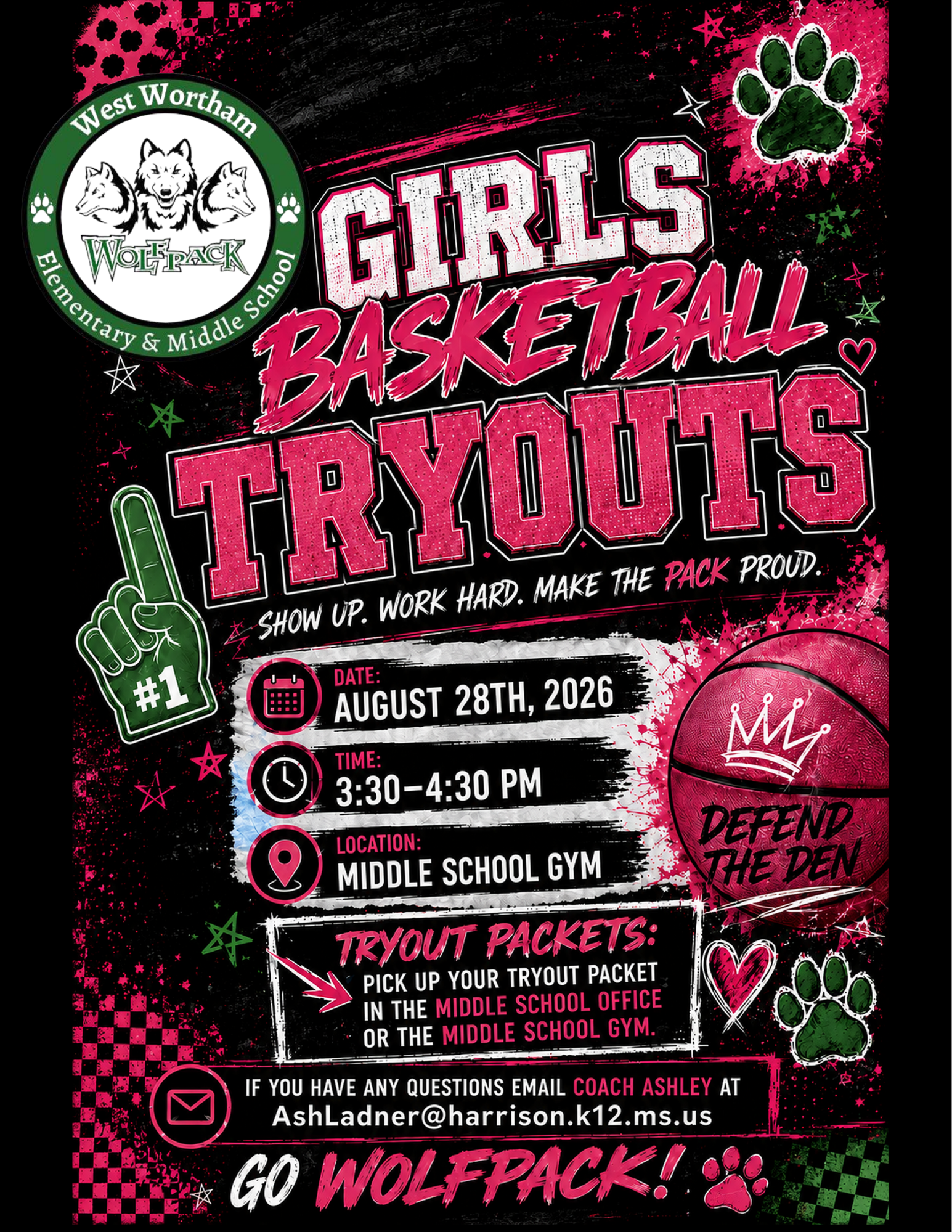 🏀Lady Wolfpack Basketball Tryouts