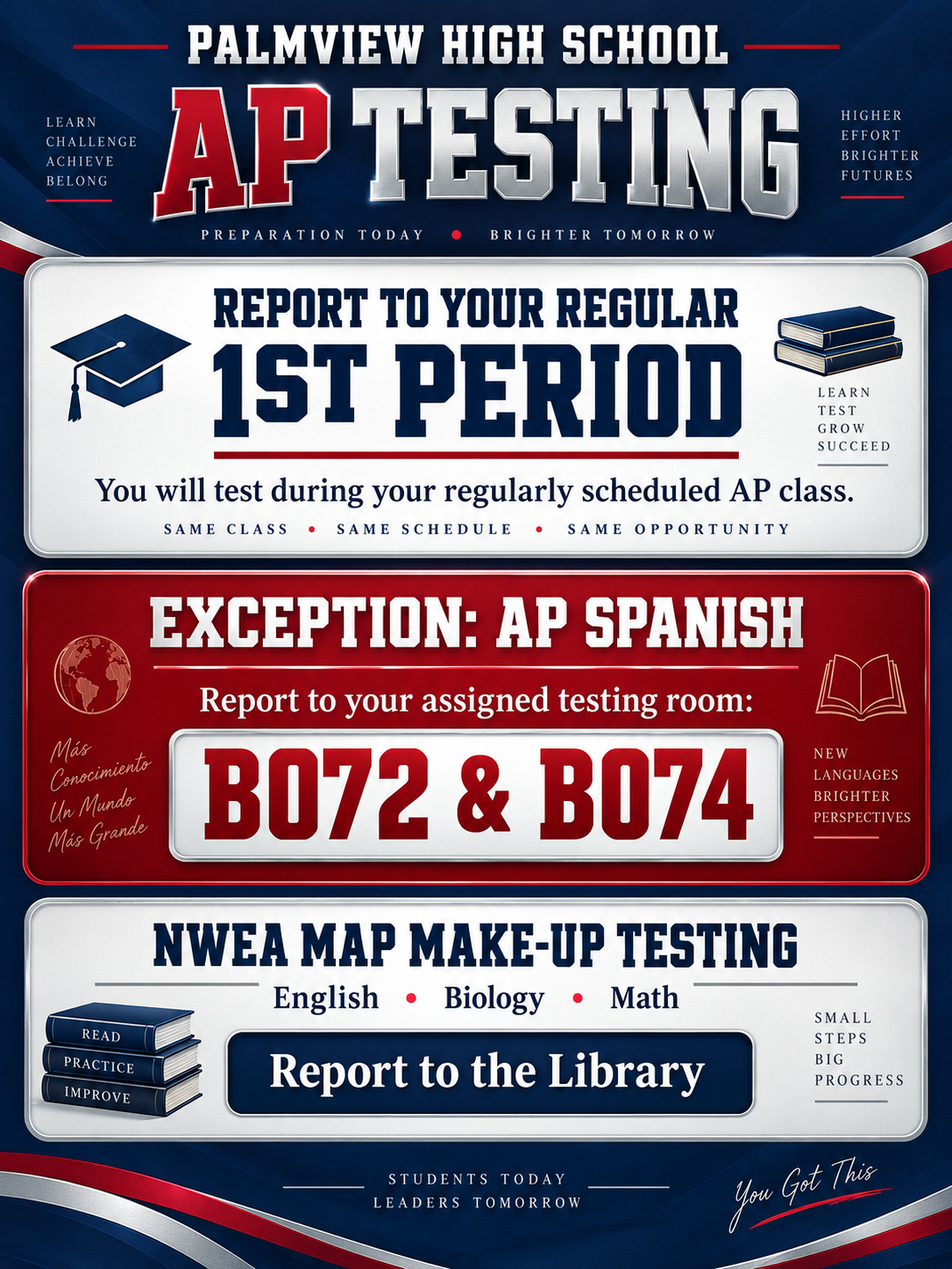 📣 AP Testing & MAP Make-Ups: Sept. 9th