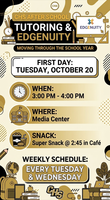 Tutoring to begin October 20th!