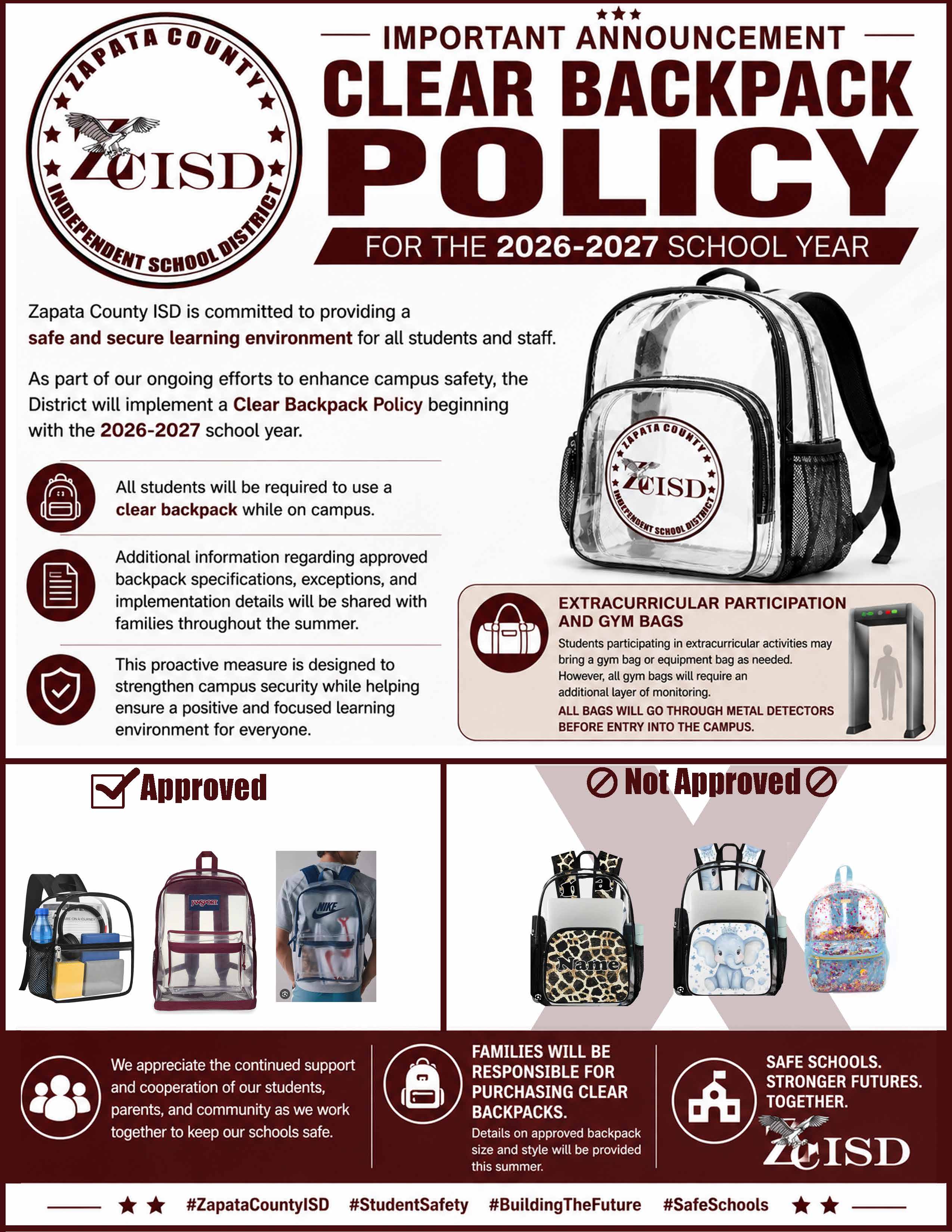Clear Backpack Policy