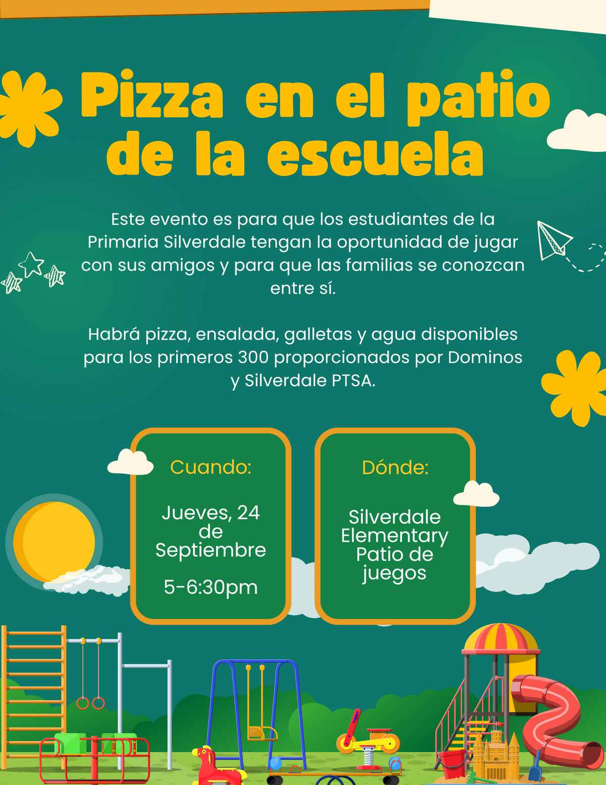 Pizza on the Playground this Thursday!