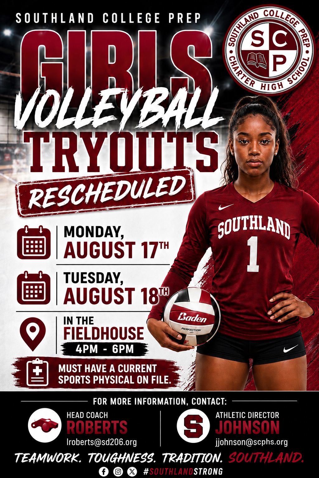 IMPORTANT UPDATE: Girls Volleyball Tryouts RESCHEDULED – August 17 & 18