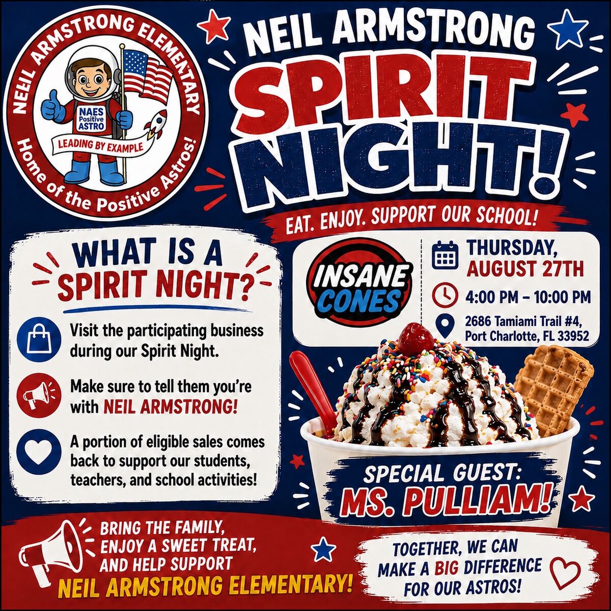 Spirit Night @ Insane Conez- THURSDAY