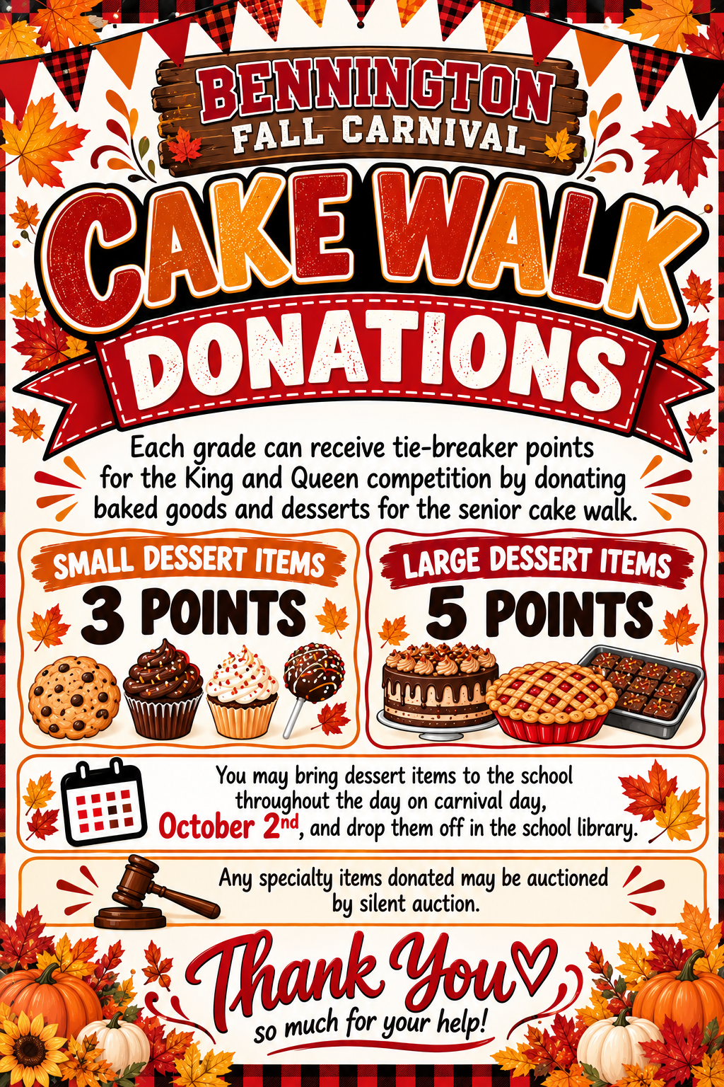 REMINDER: CAKE WALK DONATIONS NEEDED!!