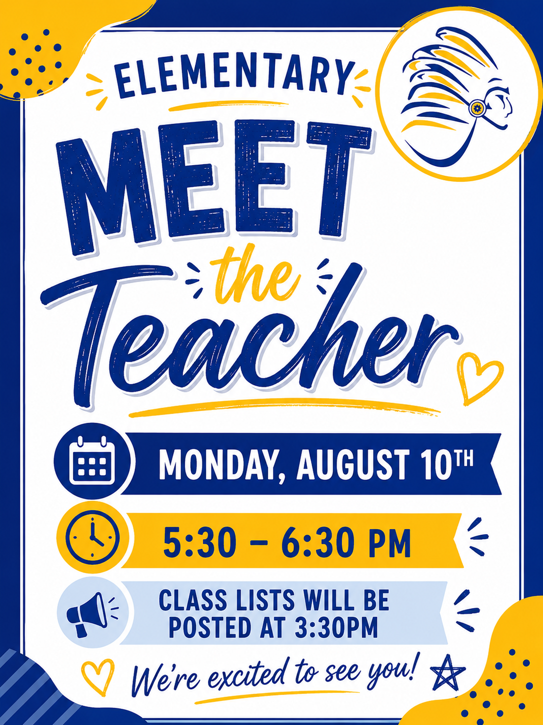 Save the Date!  Elementary Meet the Teacher