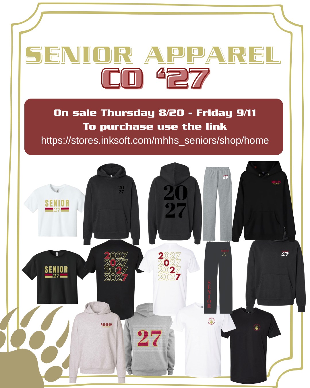 Class of 2027 Senior Apparel On Sale Now!