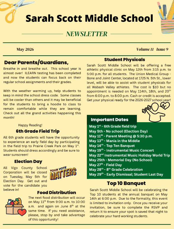 Sarah Scott May Newsletter