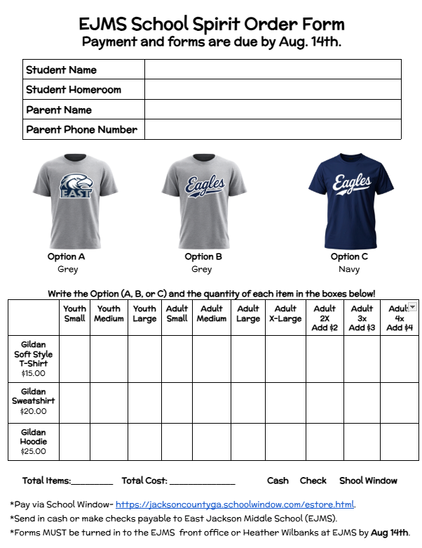 EJMS Eagles Spirit Wear