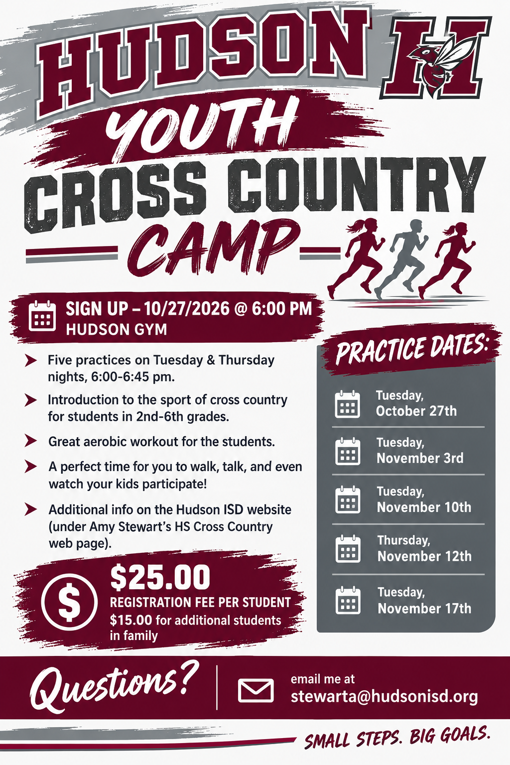 Hudson High School Youth CC Camp
