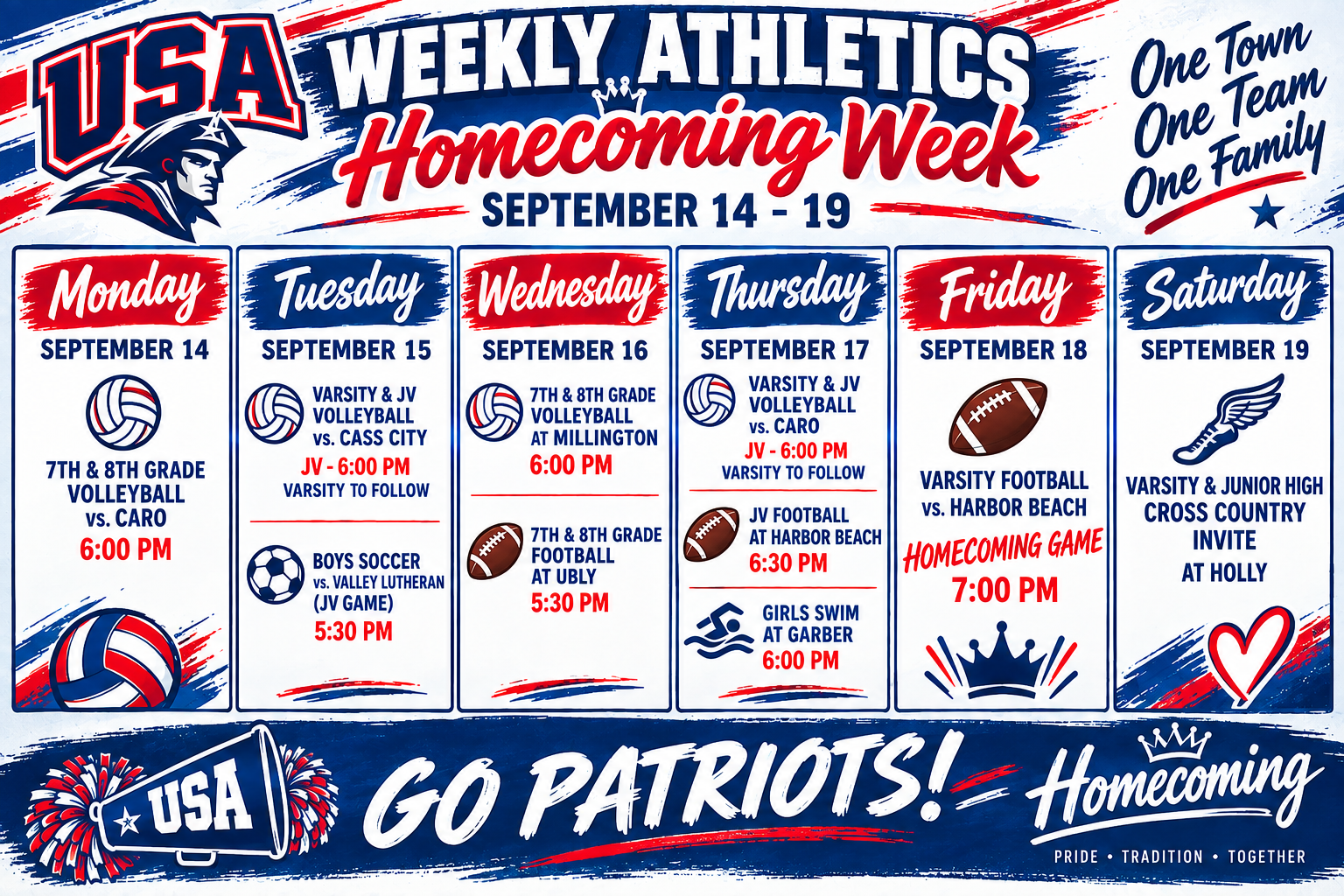 USA Weekly Athletics September 14th - 19th