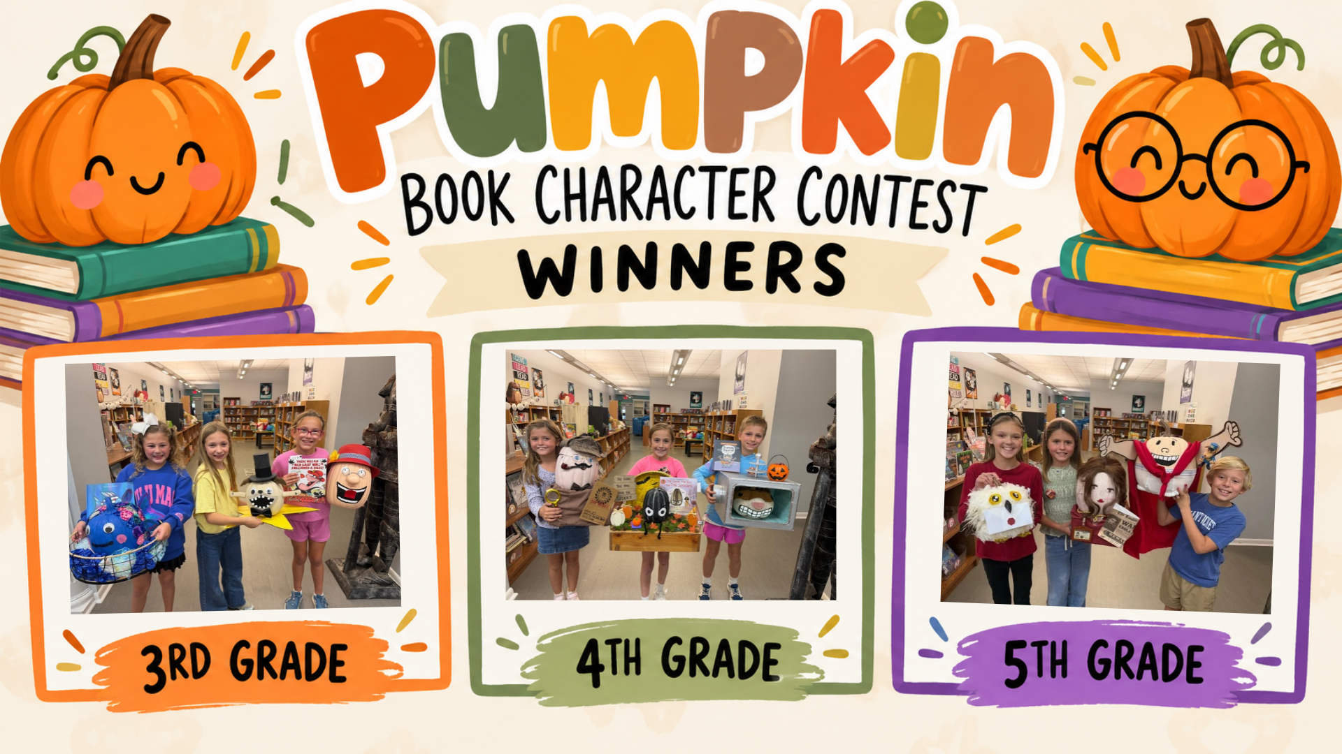 Pumpkin Book Character Winners