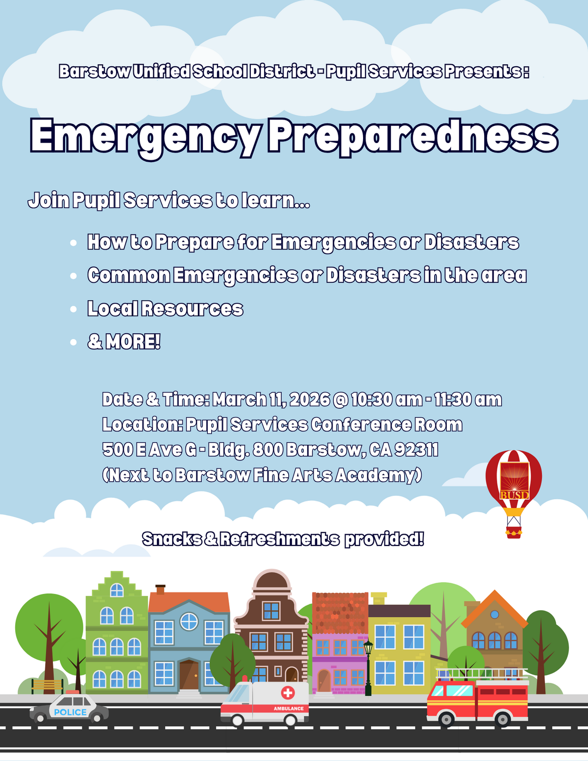 BUSD Emergency Preparedness Workshop