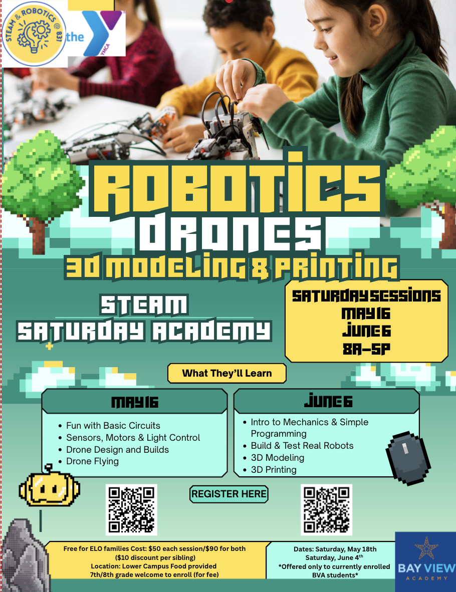 END-OF-YEAR SATURDAY ELOP STEAM SESSIONS (sign-up and save!!): Registration now open!! 