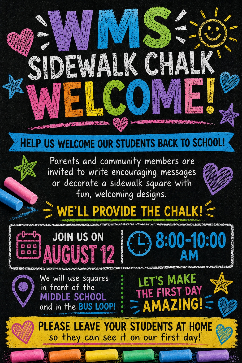 Stop by and help us welcome our students!!