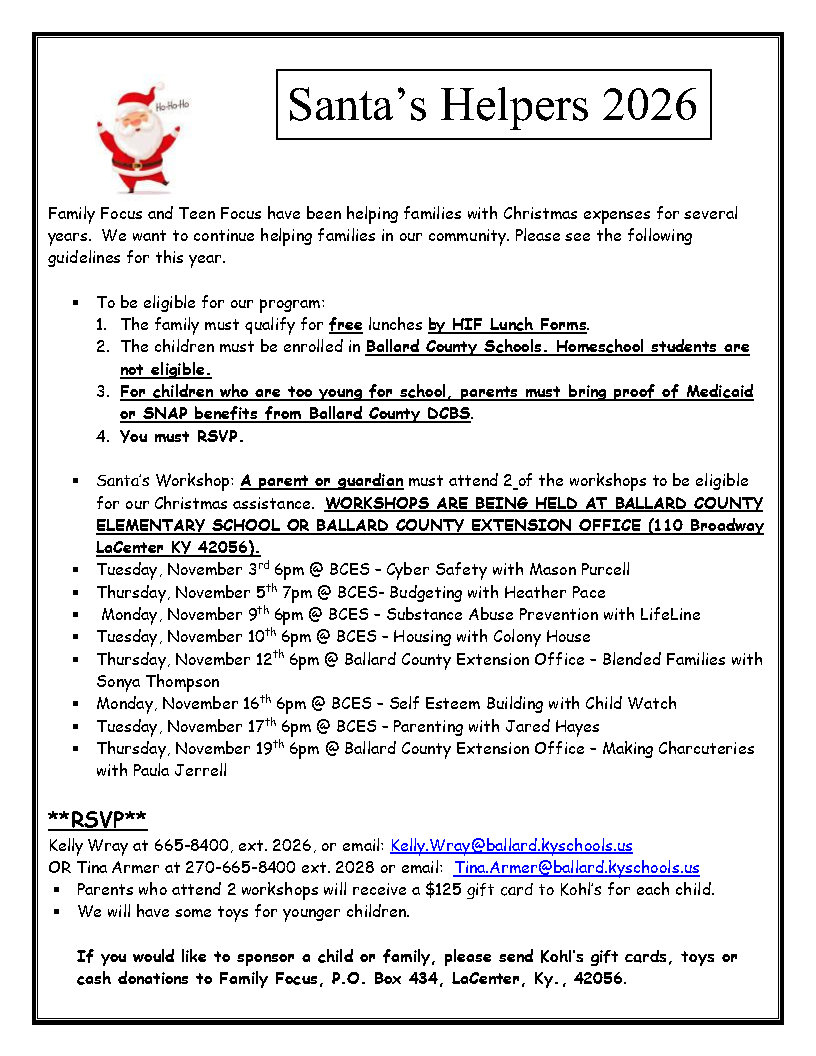 Re-posting Christmas Assistance Information