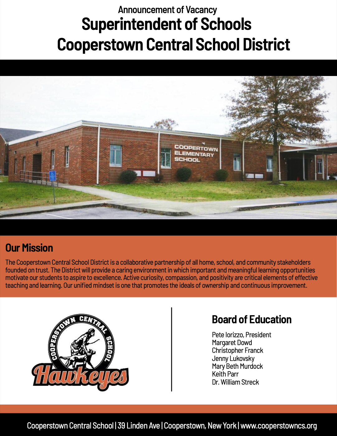 We're Hiring: Superintendent of Schools