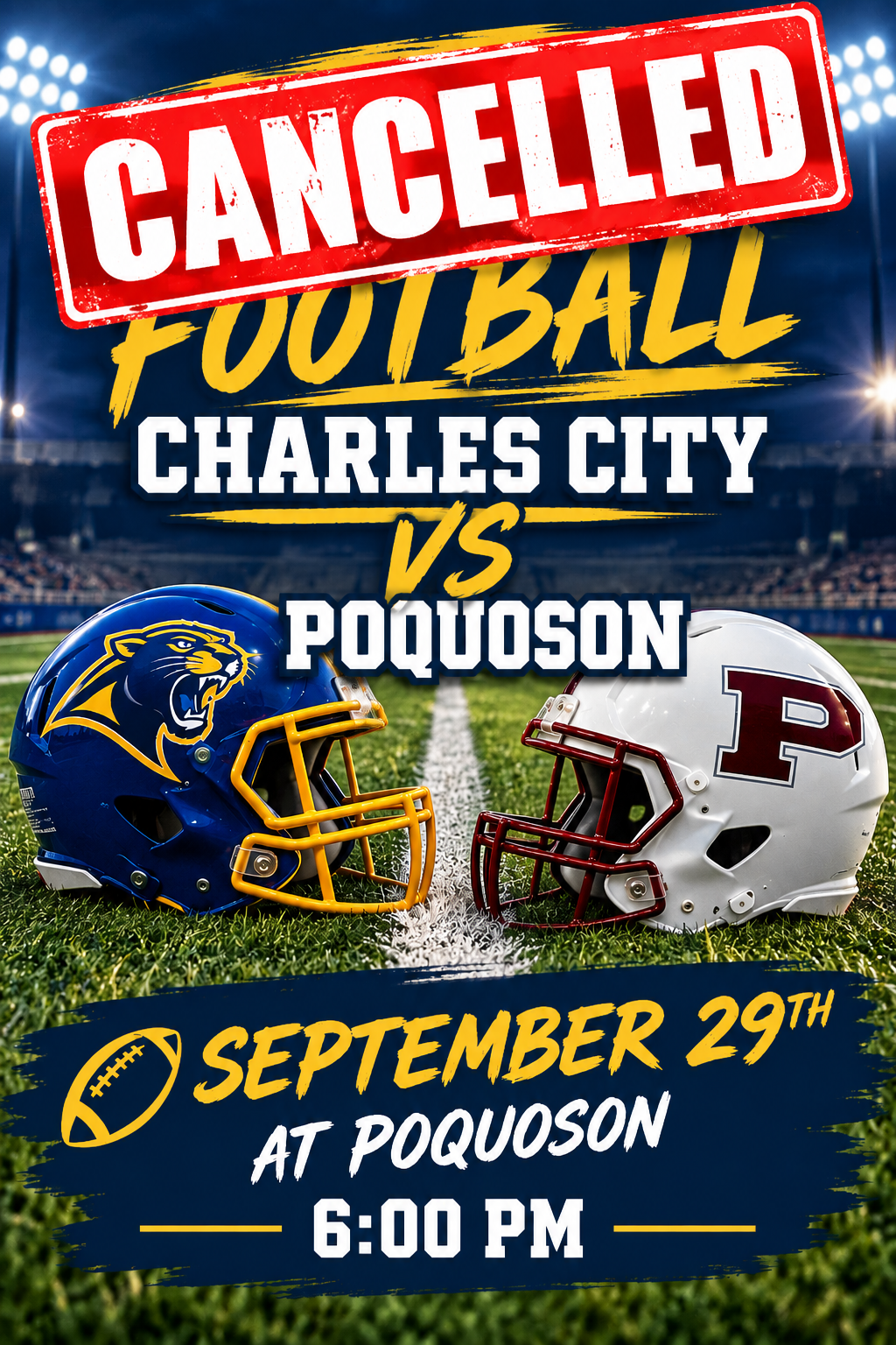 JV Football Game Tuesday, September 29th