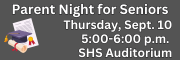 Parent Night for Seniors This Thursday at 5pm