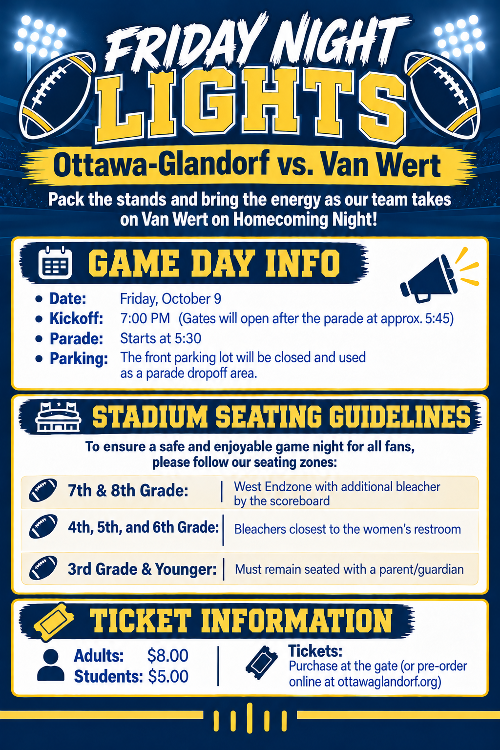 Homecoming seating