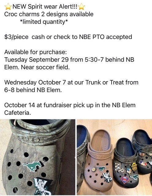 WP Croc Charms Spirit Wear! Get it here!