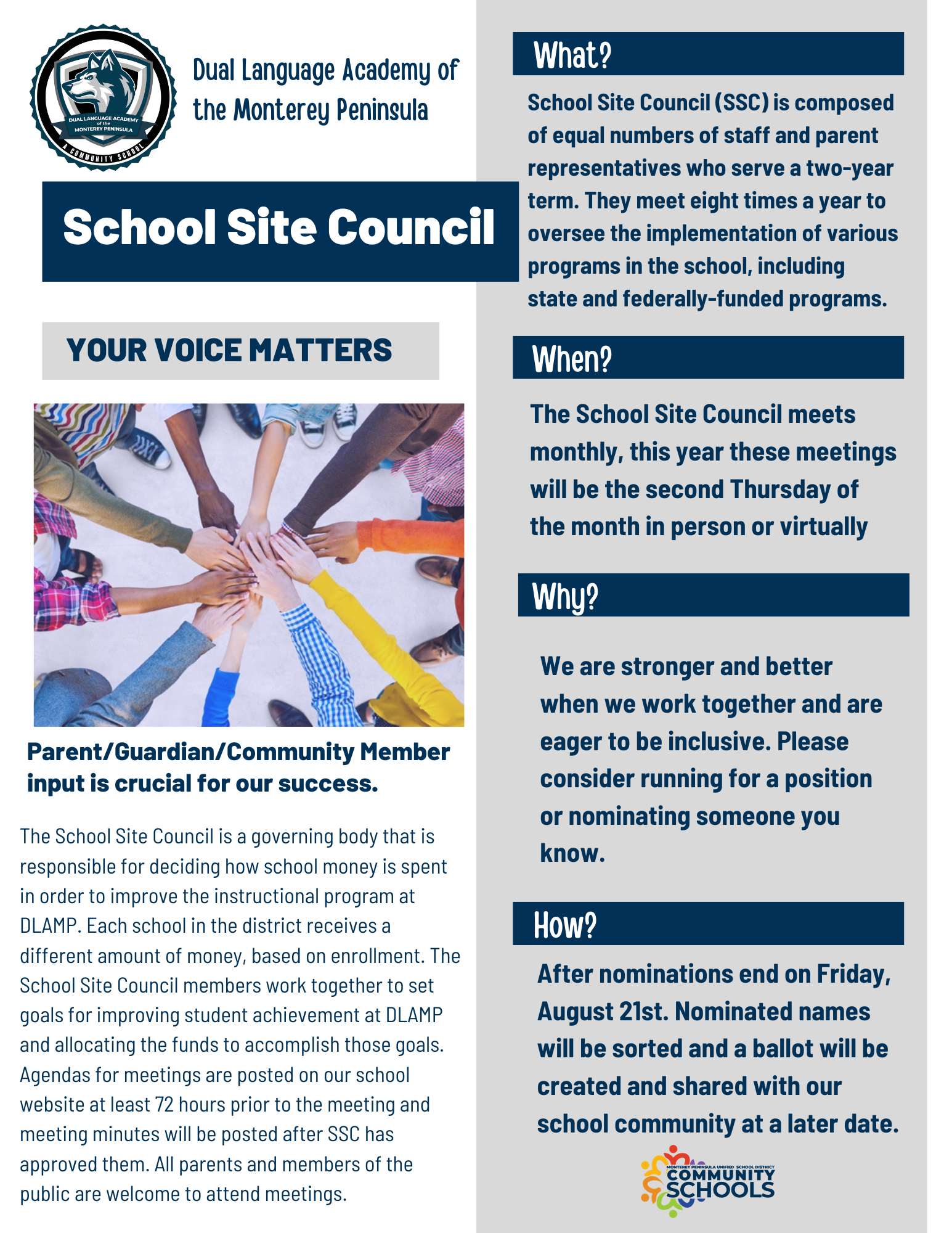 ✏️ School Site Council Nominations for 26/27 School Year ✏️