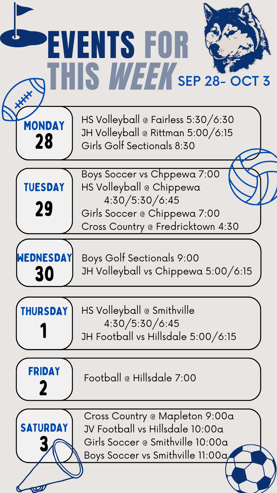 Athletics this week