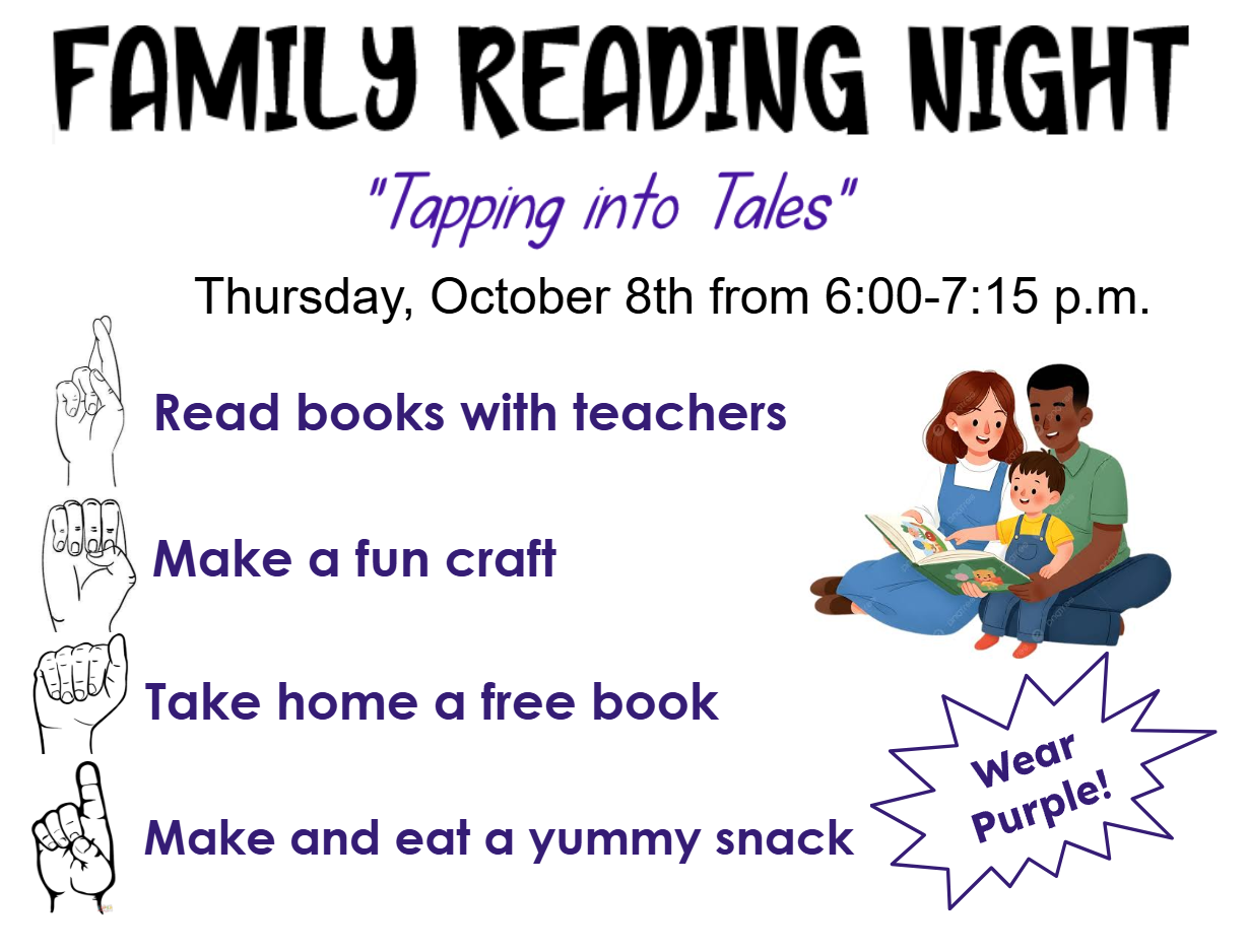 Family Reading Night  is October 8th at NHES