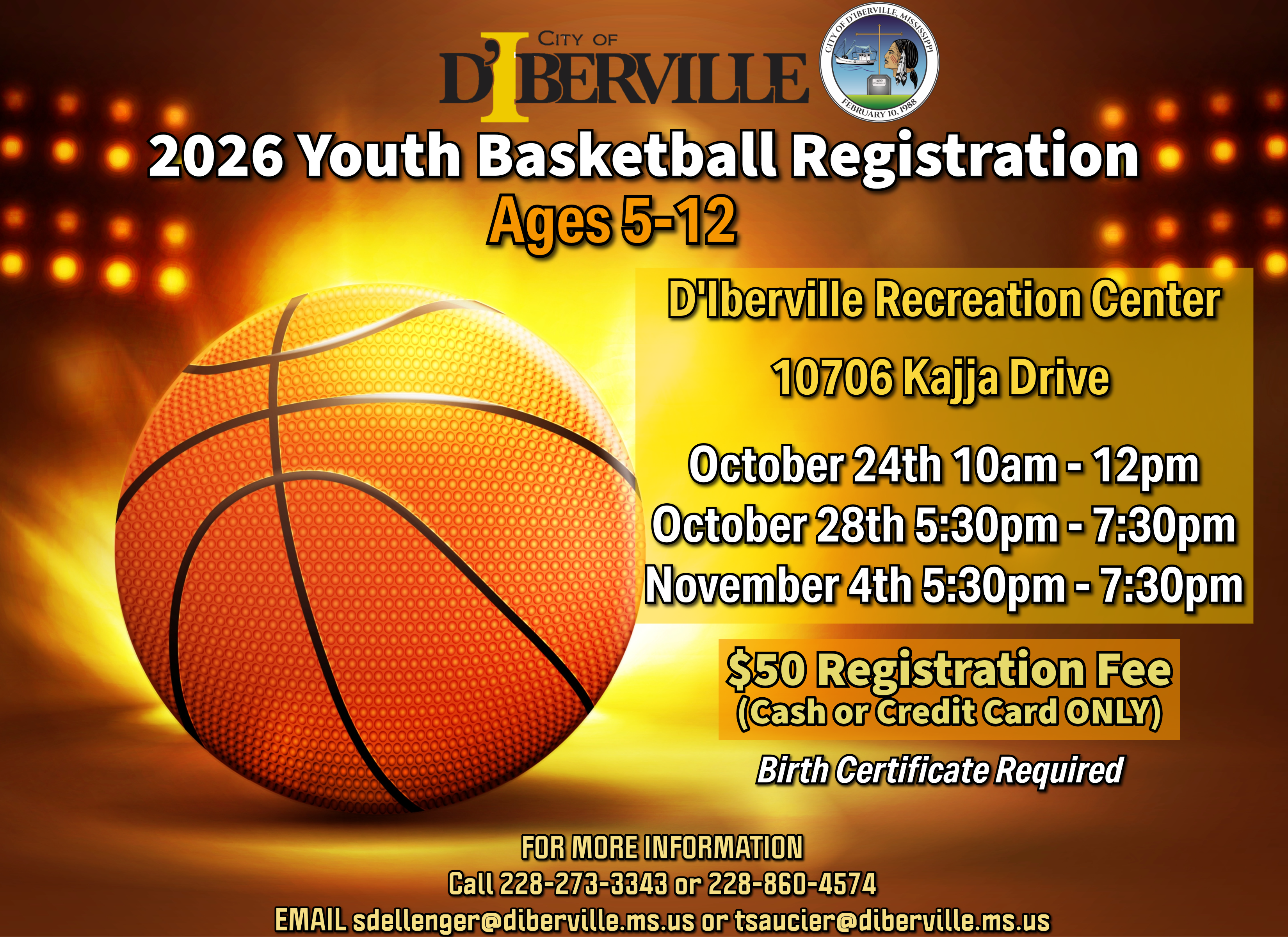 City of D'Iberville Youth Basketball Information 🏀