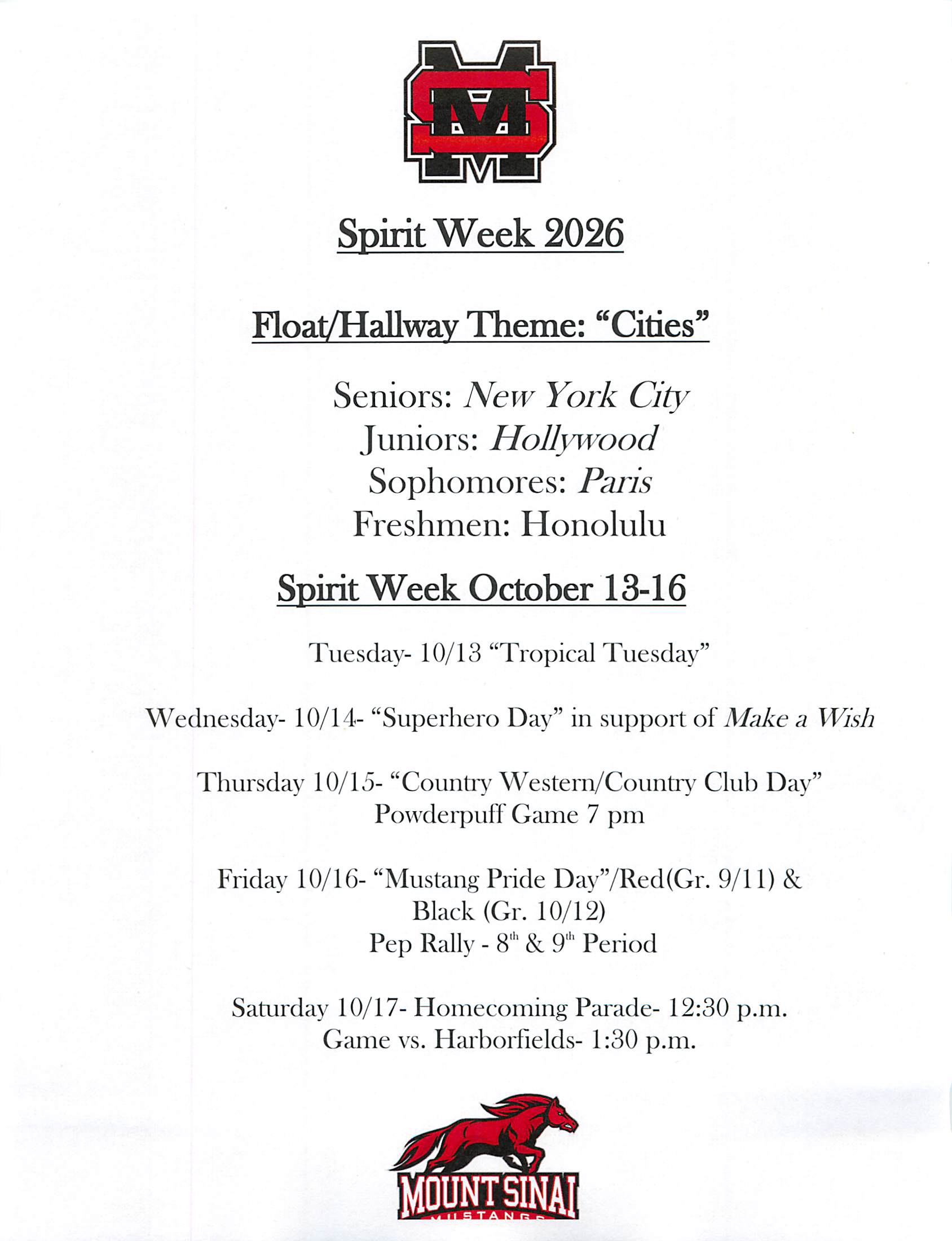 Homecoming and Spirit Week