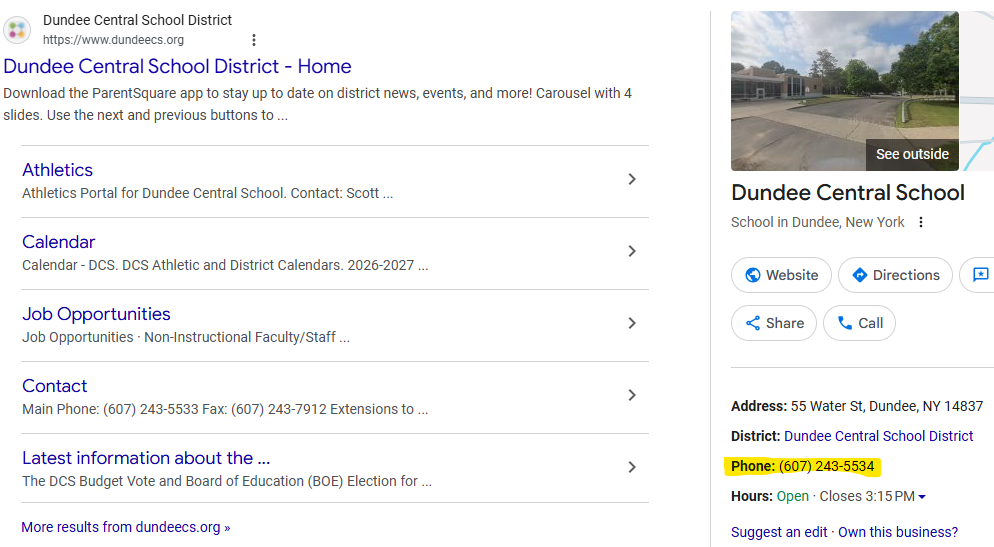 607-243-5533 - Dundee Central School
