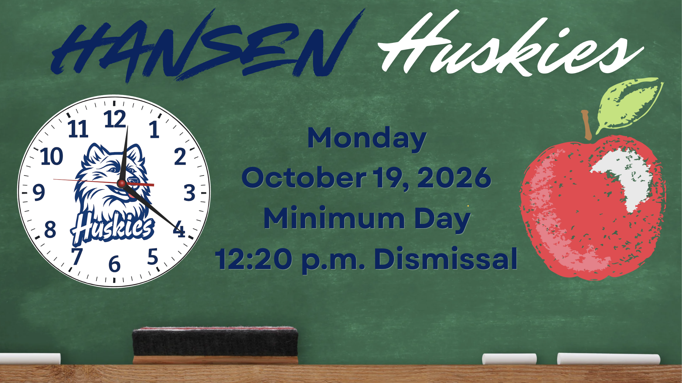 Hansen Elementary School: Minimum Day Tomorrow, October 19th - Red Ribbon Week Spirit Days