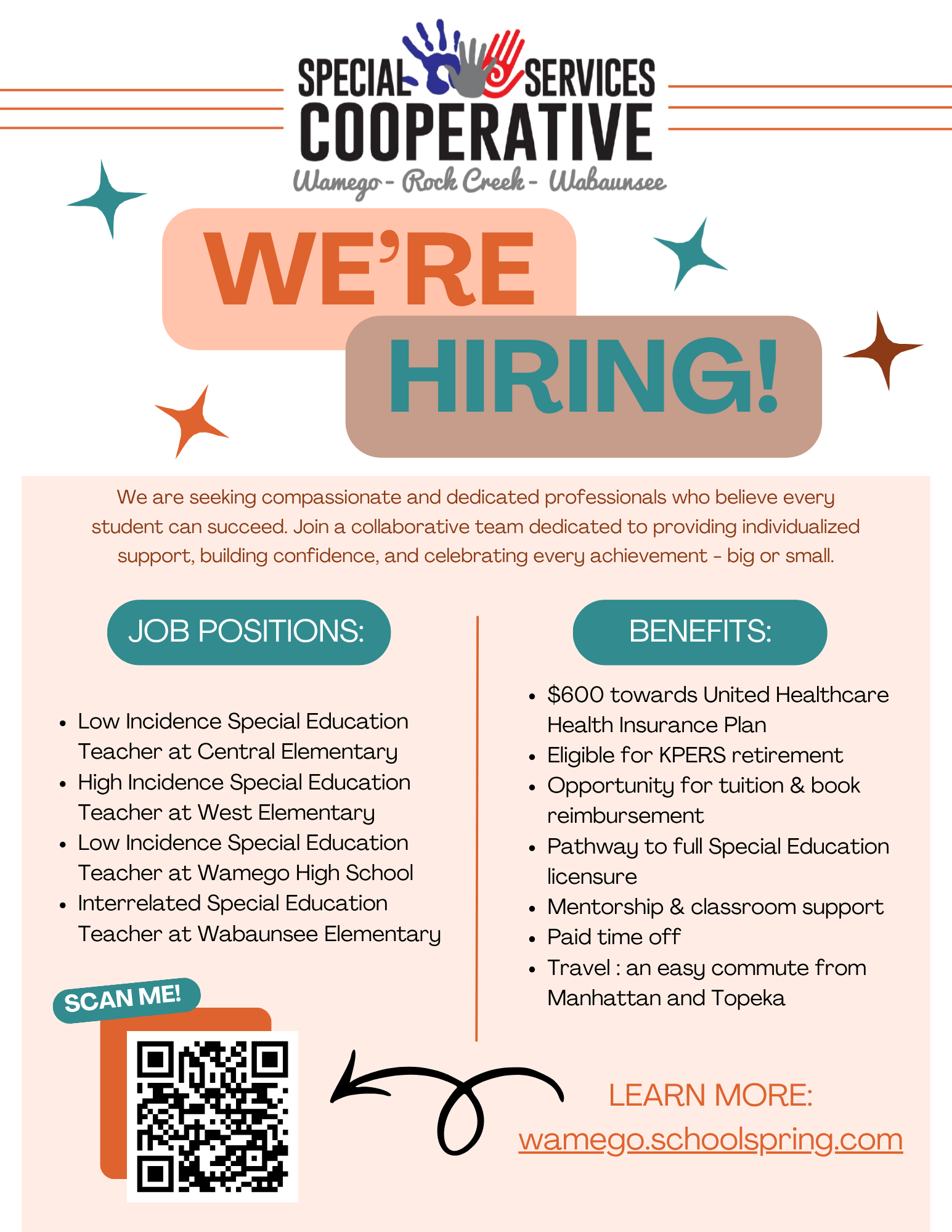 JOIN OUR TEAM! Special Services Cooperative is Hiring!
