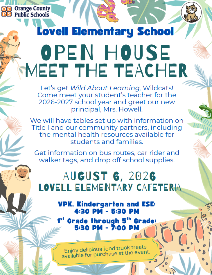 Lovell Meet the Teacher - Save the Date! Aug. 6