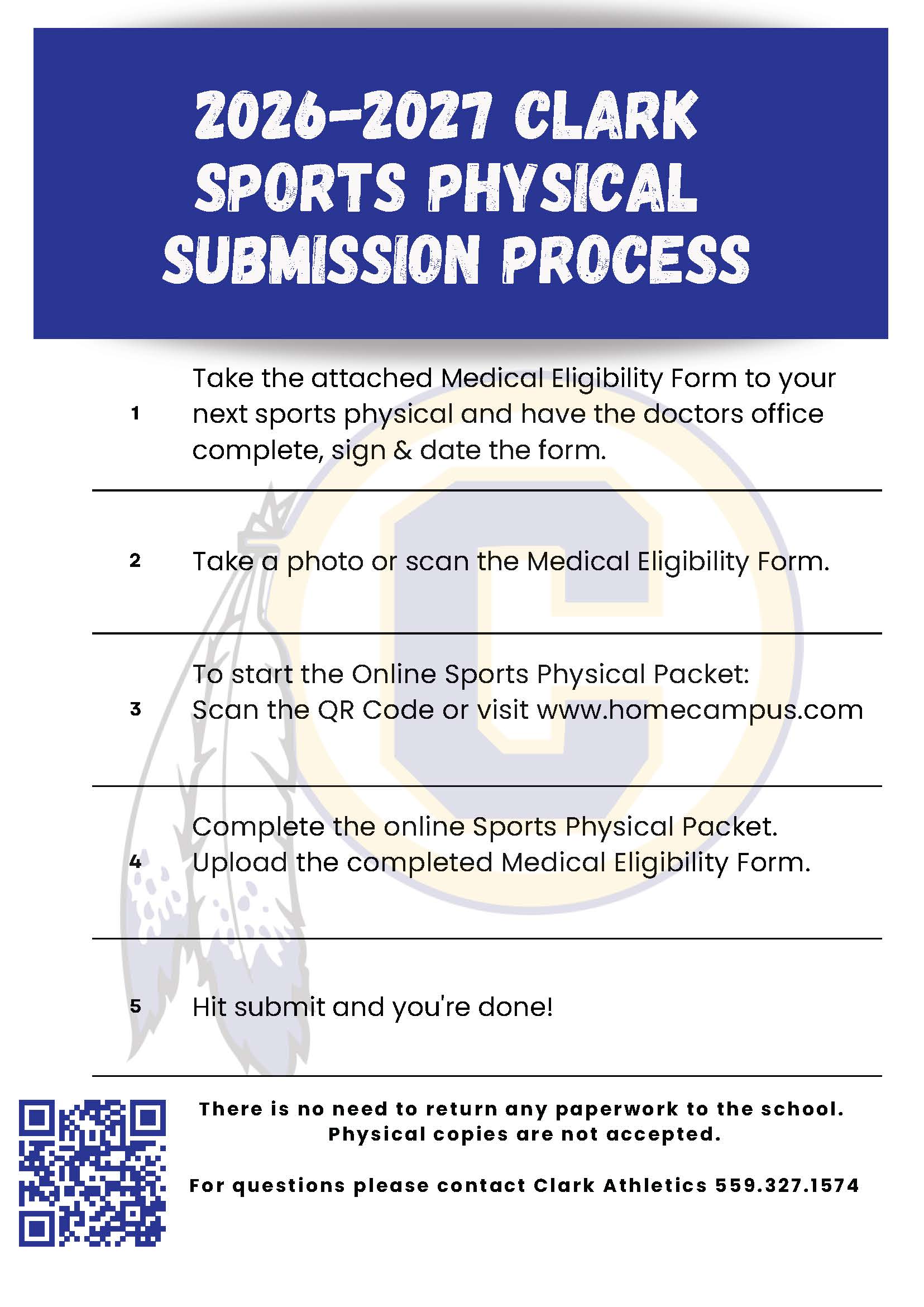 Clark Sports Physical Requirements for 2026-2027