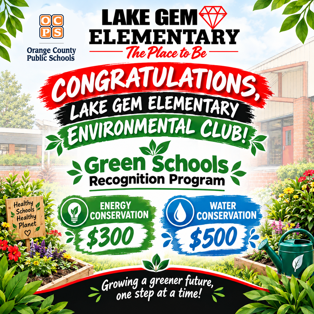 Congratulations, Lake Gem Elementary Environmental Club! We are #LakeGemProud of You!