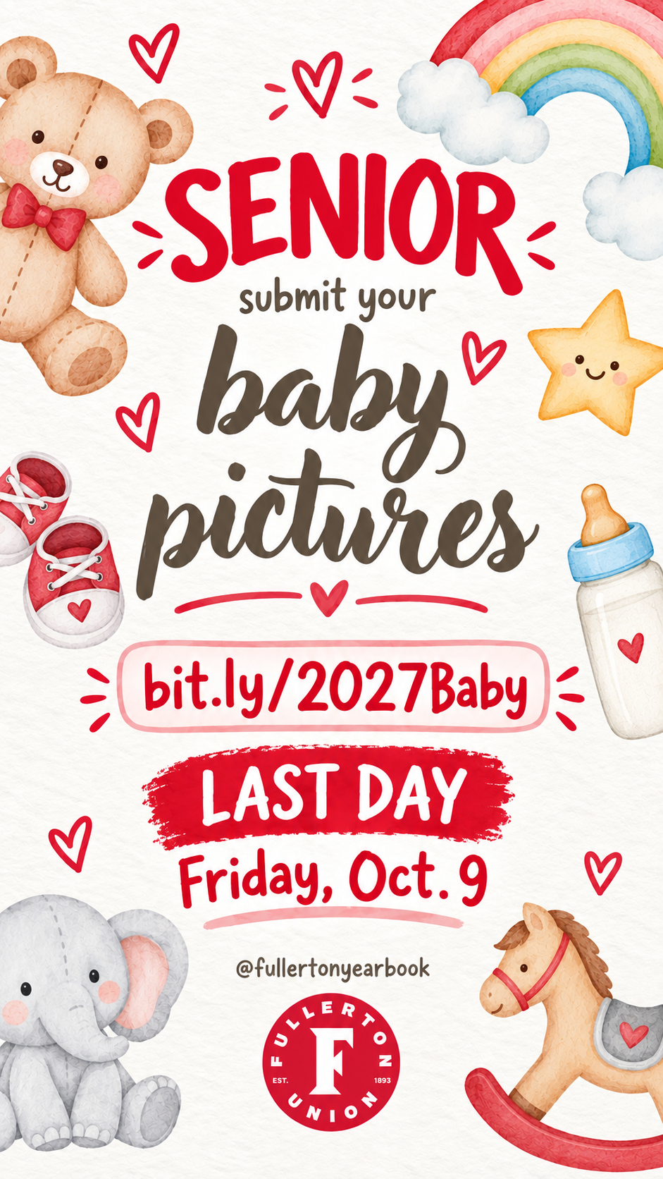 Seniors: Submit Your Baby Picture for the 2027 Yearbook! 👶📸