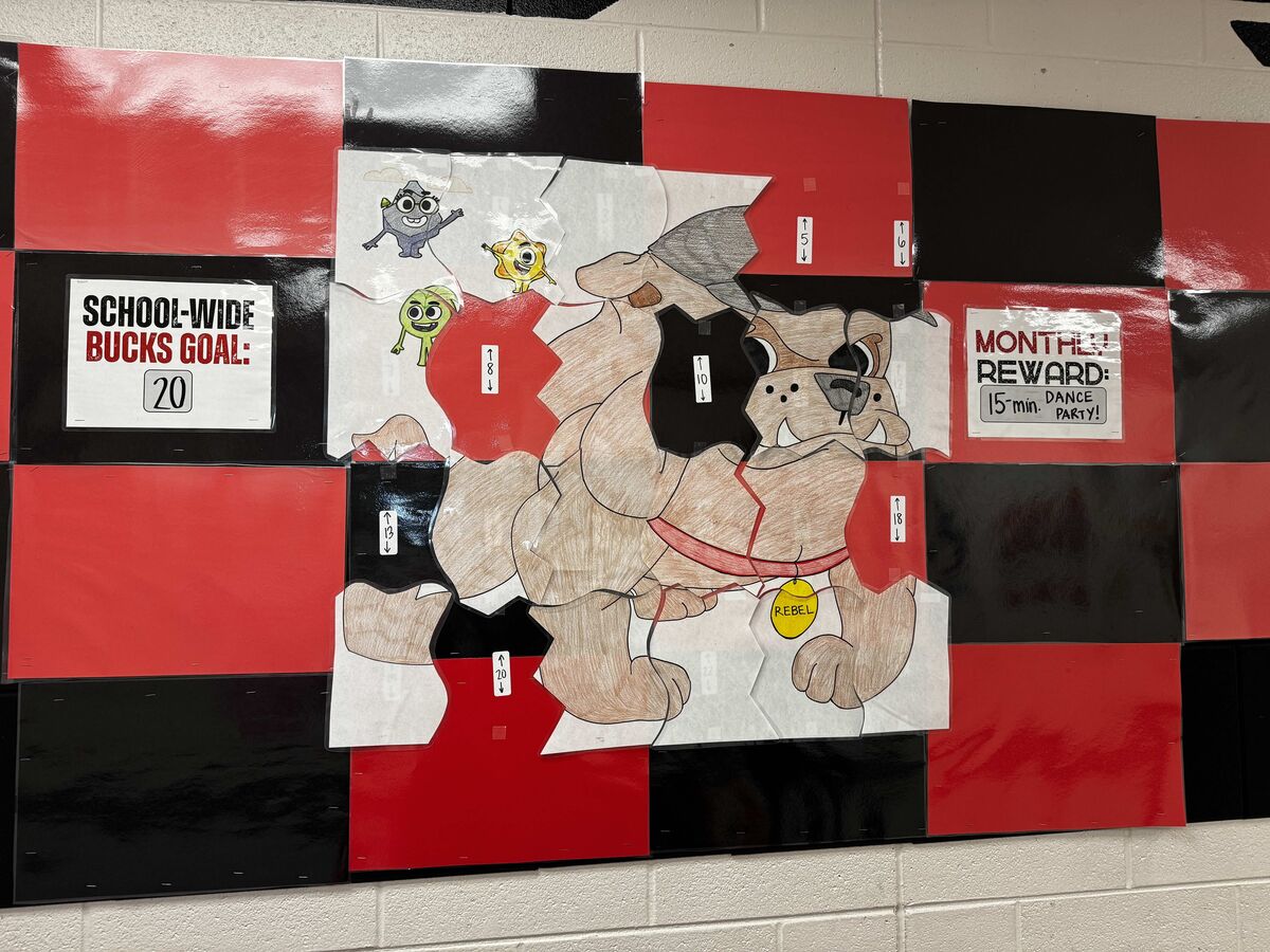 bulldog puzzle in the hallway