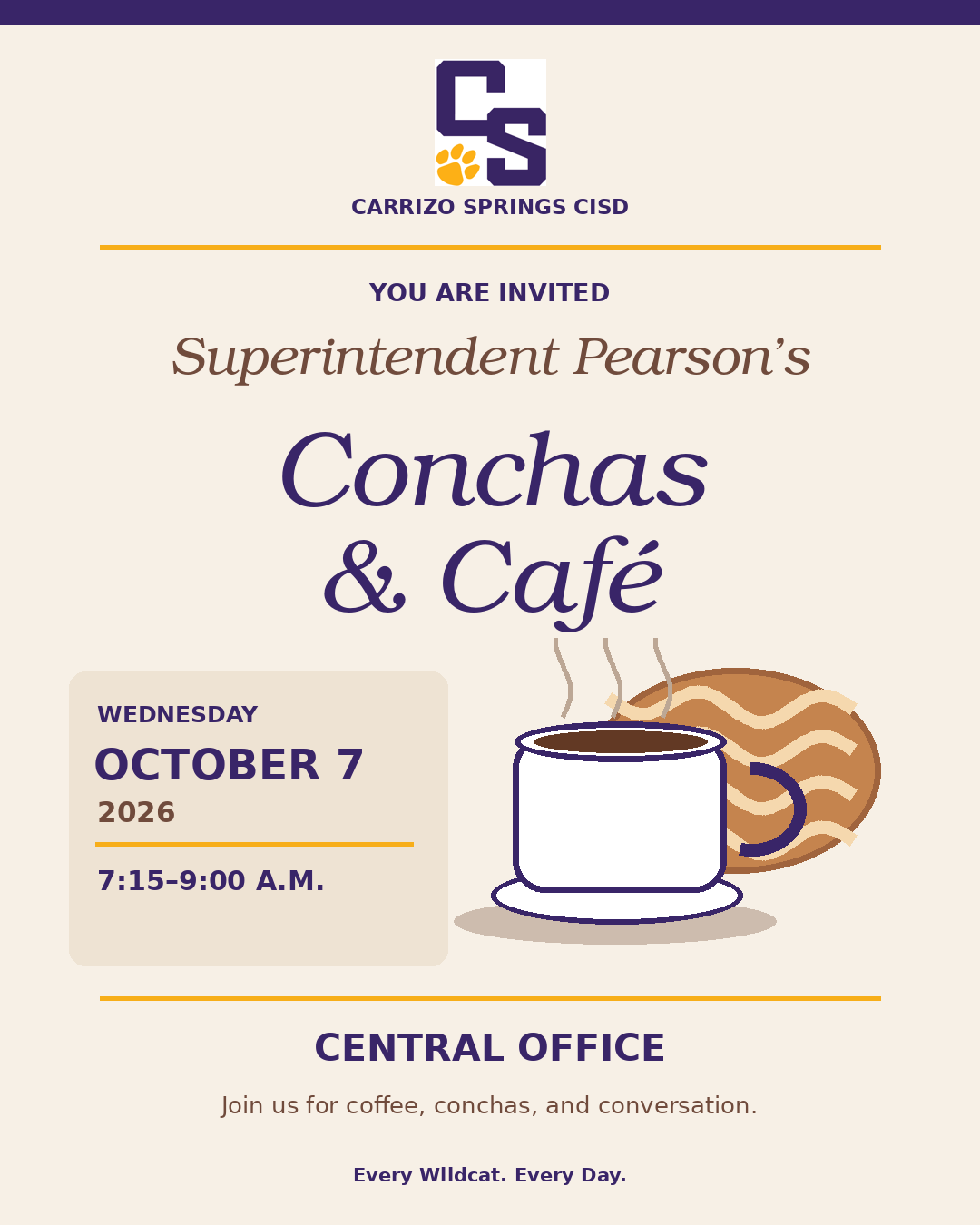 Conversations, Conchas & Coffee with Superintendent Mrs. Rose Pearson