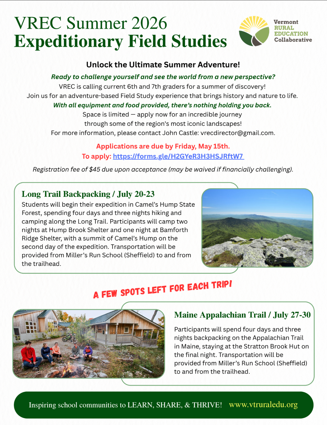 Backpacking opportunity