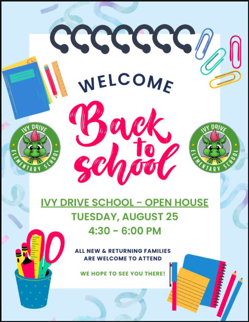 Ivy Drive Open House - Tuesday, August 25 