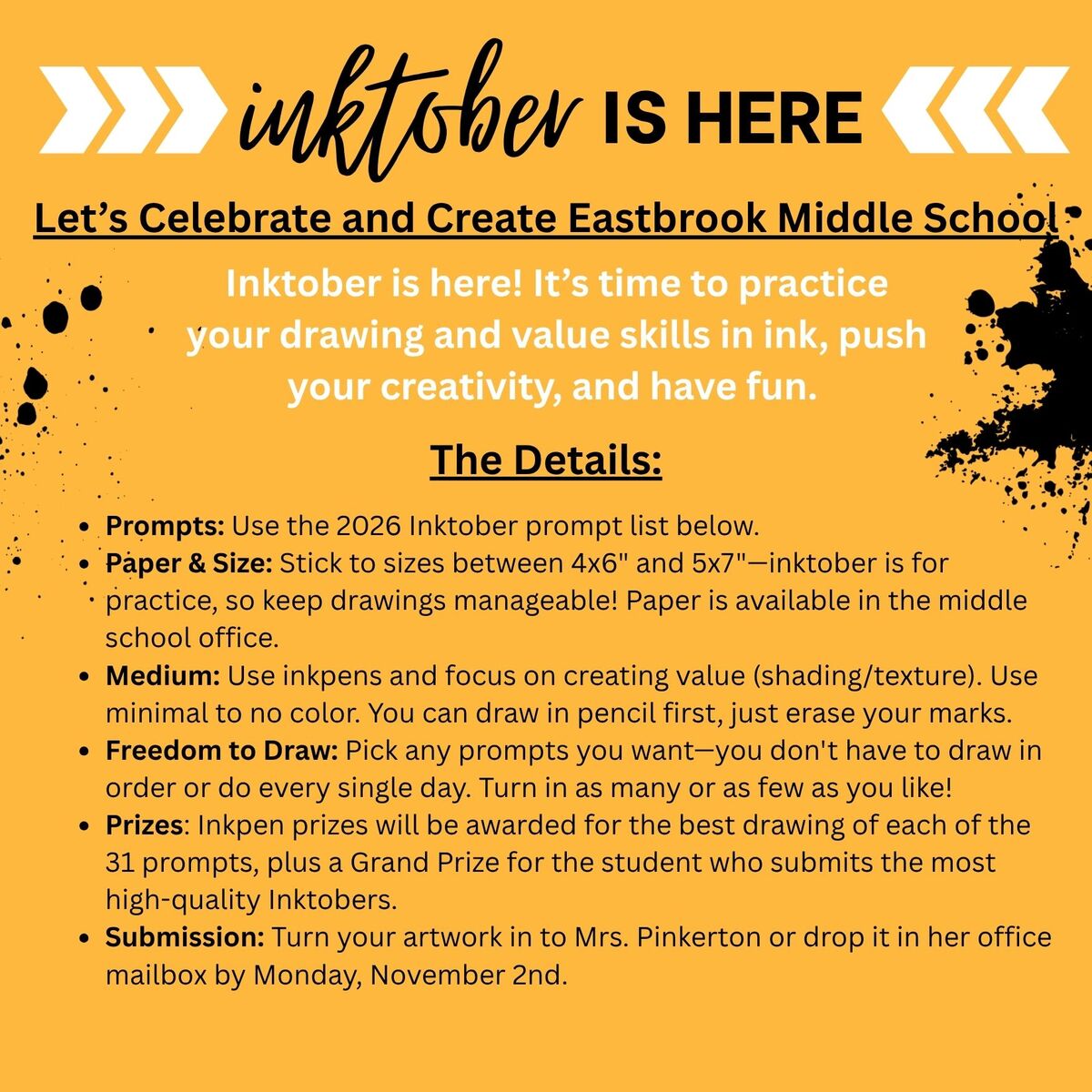 Inktober Drawing Contest