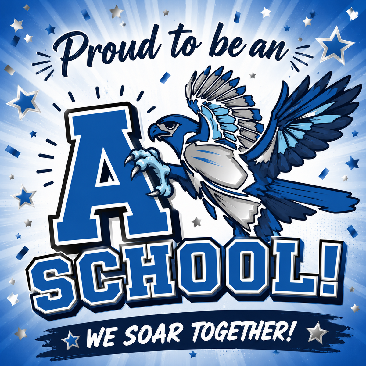 🎉 We did it! 🎉 Windy Ridge K-8 is proud to be an A School! This accomplishment is a testament to the perseverance of our students, the dedication of our staff, and the unwavering support of our families. Thank you for helping us soar higher every day! 🦅💙