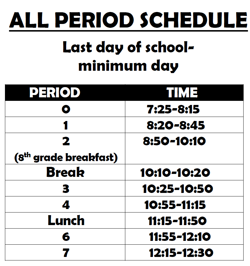 Last day of school bell schedule 