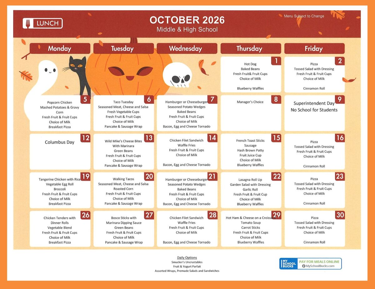 October Menu