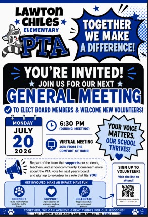 Join us for the next PTA General Meeting - virtual!