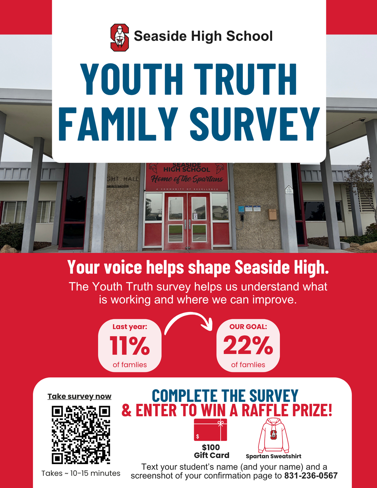 Take our Youth Truth survey and enter the raffle for a SHS hoodie or a gift card!