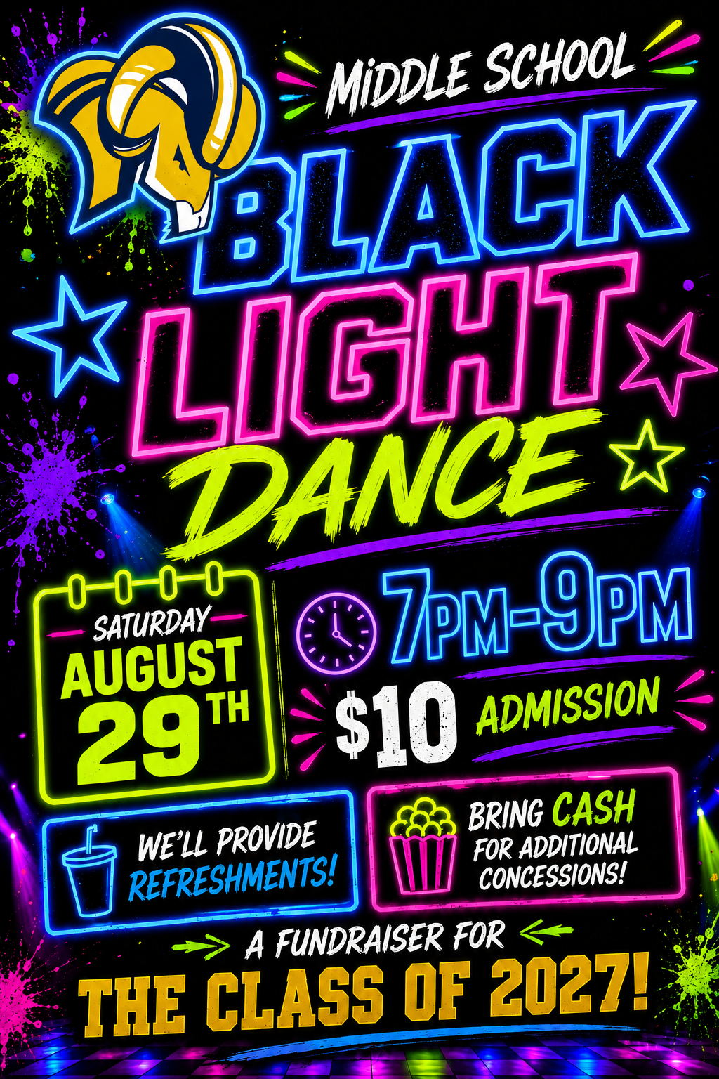Black Light Dance at the Community Center